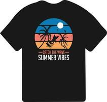 verão dia camiseta vetor Projeto para impressão com verão citações
