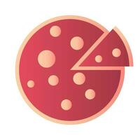 plano pizza ícone isolado em a branco fundo vetor