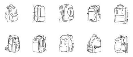 mochila esboço ilustração vetor