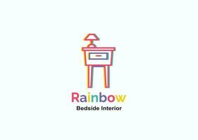 arco Iris de cabeceira mobília simples logotipo vetor ícone ilustração