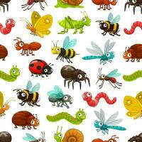 insetos e insetos sem costura de fundo vetor