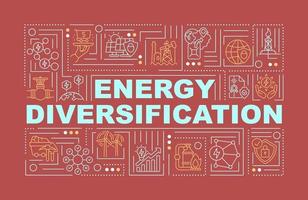 banner de conceitos de palavras de diversificação de energia vetor