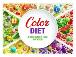 cor arco Iris dieta infográfico e nutrição prato vetor