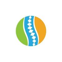 coluna vertebral diagnóstico símbolo logotipo modelo vetor