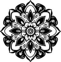 mandala, Preto e branco vetor ilustração