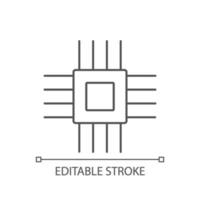 ícone linear de micro peças eletrônicas vetor