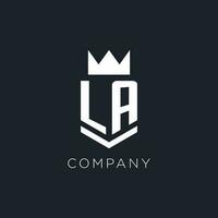 la logotipo com escudo e coroa, inicial monograma logotipo Projeto vetor