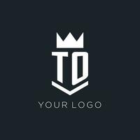 para logotipo com escudo e coroa, inicial monograma logotipo Projeto vetor