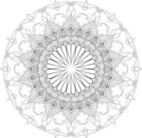 vetor desenhando para coloração livro. geométrico floral padronizar. contorno desenhando em uma branco fundo. mandala.