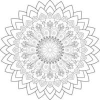 vetor desenhando para coloração livro. geométrico floral padronizar. contorno desenhando em uma branco fundo. mandala.