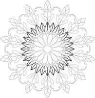 vetor desenhando para coloração livro. geométrico floral padronizar. contorno desenhando em uma branco fundo. mandala.