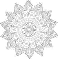 vetor desenhando para coloração livro. geométrico floral padronizar. contorno desenhando em uma branco fundo. mandala.