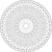 vetor desenhando para coloração livro. geométrico floral padronizar. contorno desenhando em uma branco fundo. mandala.