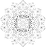 vetor desenhando para coloração livro. geométrico floral padronizar. contorno desenhando em uma branco fundo. mandala.