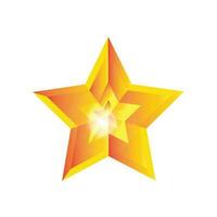 3d dourado espumante estrela, 3d criativo multicolorido estrela, dourado gradiente Estrela forma vetor