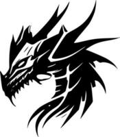 dragões, Preto e branco vetor ilustração