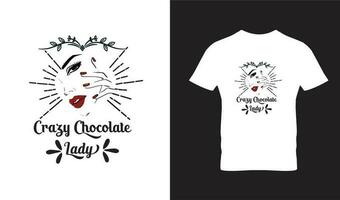 louco chocolate senhora camiseta Projeto vetor