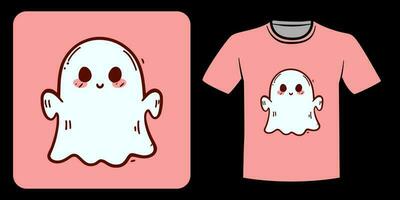 fofa fantasma ilustração para camiseta Projeto vetor