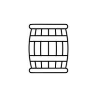 de madeira barril, barril linha vetor ícone ilustração