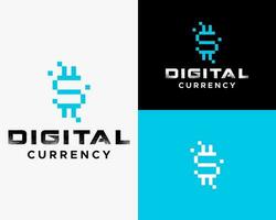 digital moeda logotipo com a titulo'digital moeda ' vetor