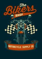 vintage camisa Projeto do ciclistas motocicleta fazer compras vetor