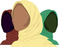 muçulmano mulher hajj mão desenhado vetor ilustração
