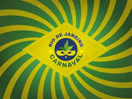 Projeto retro da barraca de Carnaval da bandeira de Brasil vetor
