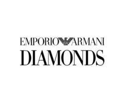 empório Armani diamantes marca roupas logotipo símbolo Preto Projeto moda vetor ilustração