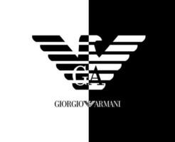 giorgio Armani marca roupas símbolo logotipo com nome Preto e branco Projeto moda vetor ilustração