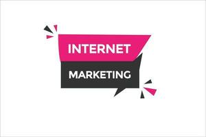 Internet marketing vetores.sinal rótulo bolha discurso Internet marketing vetor
