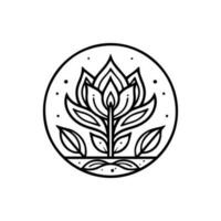 lótus logotipo Projeto é uma símbolo do pureza e iluminação, perfeito para marcas olhando para mostruário seus espiritual ou bem estar foco vetor