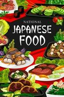 nacional japonês comida, tradicional Japão cozinha vetor