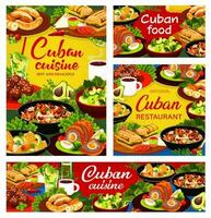 cubano cozinha Comida vetor faixas coleção