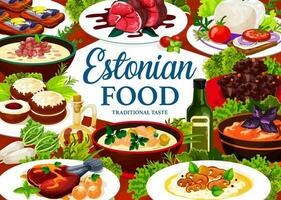 estoniano cozinha vetor pratos Estônia Comida poster