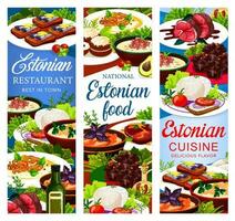 estoniano pratos, Estônia cozinha vetor faixas