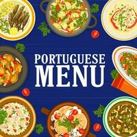 Português cozinha Comida cardápio refeições e pratos vetor