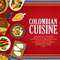 colombiano cozinha Comida do Colômbia vetor poster
