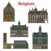 Bélgica viagem marcos, arquitetura edifícios vetor