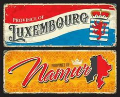 namur, Luxemburgo Belga província vintage pratos vetor