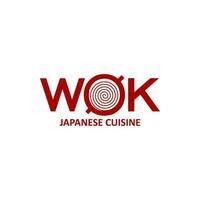 wok panela com Macarrão, chinês e japonês cozinha vetor