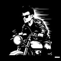 motociclista - minimalista e plano logotipo - vetor ilustração