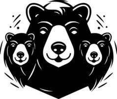 ursos, Preto e branco vetor ilustração