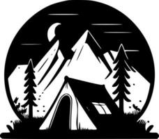 acampamento - minimalista e plano logotipo - vetor ilustração