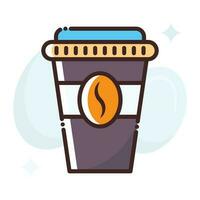 café copo vetor preencher esboço icon.simples estoque ilustração estoque.eps 10