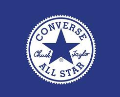 conversar todos Estrela marca sapatos logotipo branco símbolo Projeto vetor ilustração com azul fundo