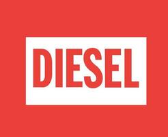 diesel logotipo marca símbolo nome branco Projeto luxo roupas moda vetor ilustração com vermelho fundo