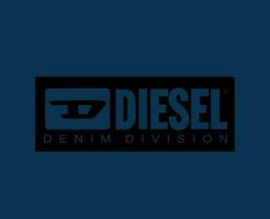 diesel marca roupas logotipo símbolo Preto Projeto luxo moda vetor ilustração com azul fundo