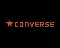 conversar marca sapatos logotipo com nome laranja símbolo Projeto vetor ilustração com Preto fundo