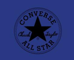 conversar todos Estrela marca logotipo sapatos Preto símbolo Projeto vetor ilustração com azul fundo