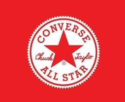 conversar todos Estrela marca sapatos logotipo branco símbolo Projeto vetor ilustração com vermelho fundo